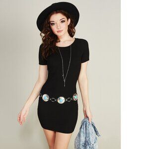 Wet Seal Junior's Ribbed Knit Bodycon Sweater Dress, Black, Large